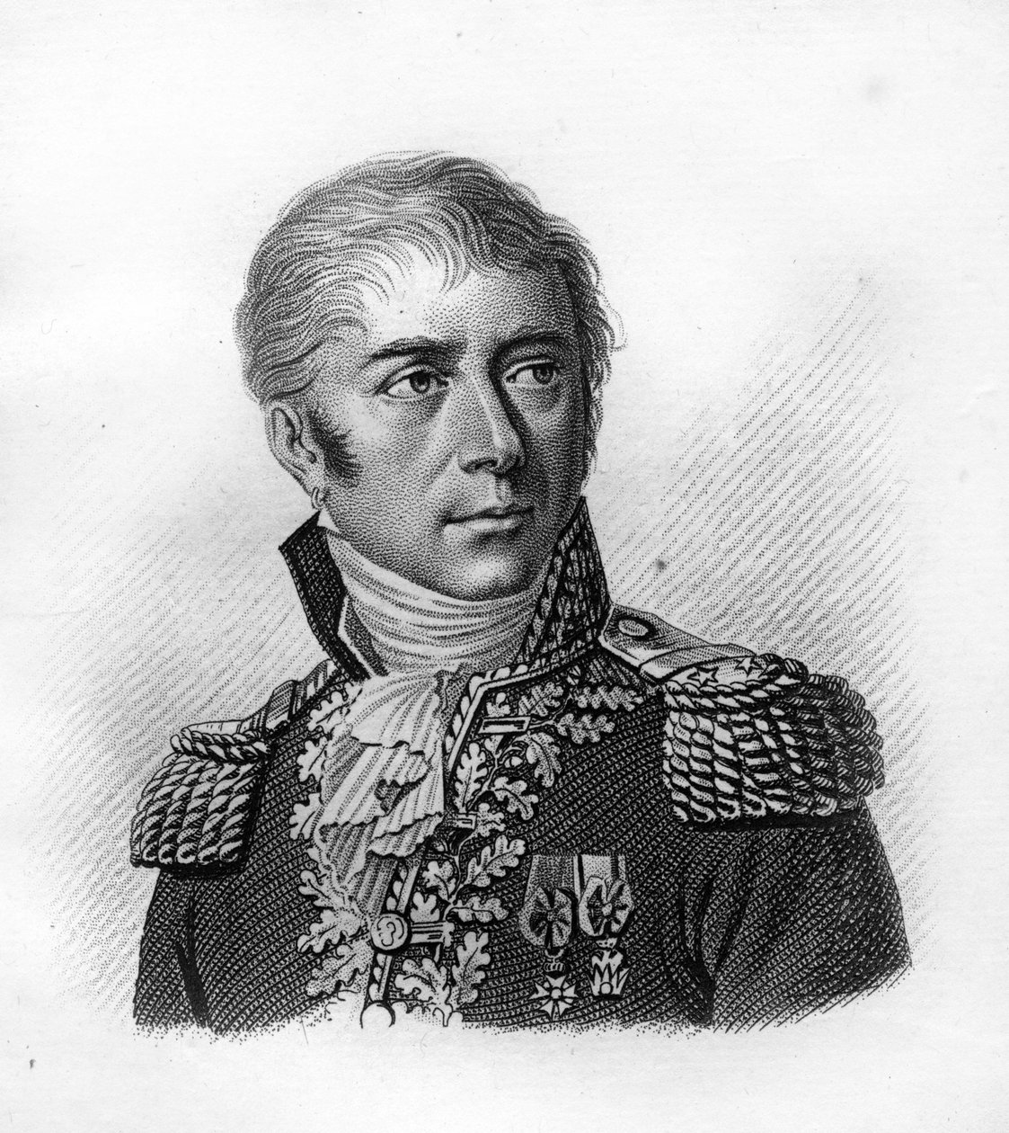 Kenraali Honore Vialin muotokuva.1776-1813.- ""Ranskalaisten kenraalien muotokuvia ranskalaisten voittojen ja valloitusten jälkeen"". Kaiverrus Ambroise Tardieu 1818. Stella Collection. tekijältä Ambroise Tardieu