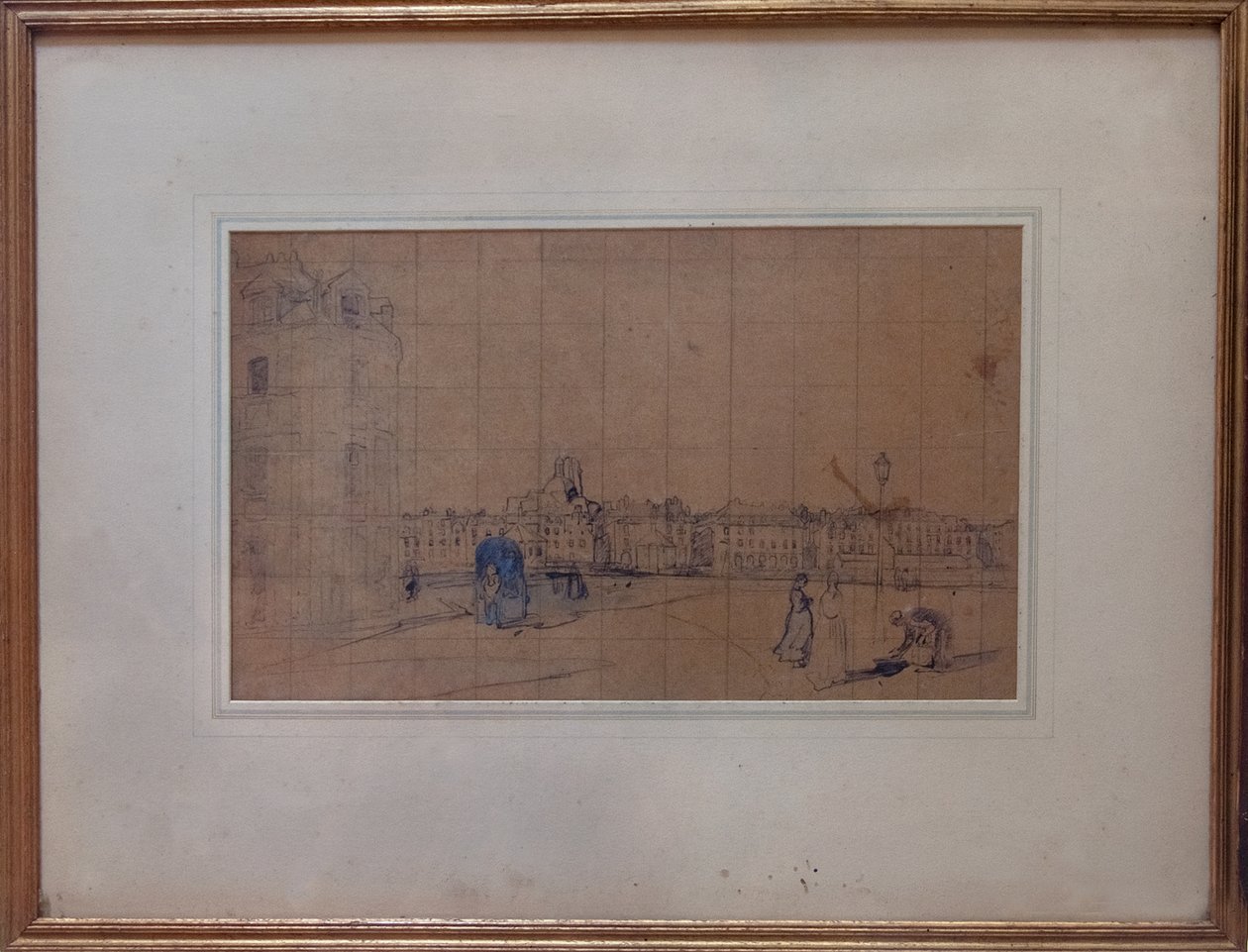 Le Quai de Carenage, Le Pollet, 1928 (kynä ja wc paperilla) tekijältä Ambrose McEvoy