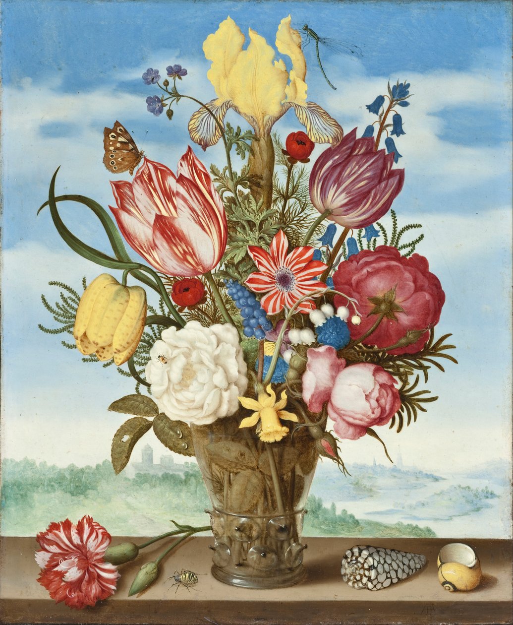 Kukkakimppu reunalla tekijältä Ambrosius the Elder Bosschaert