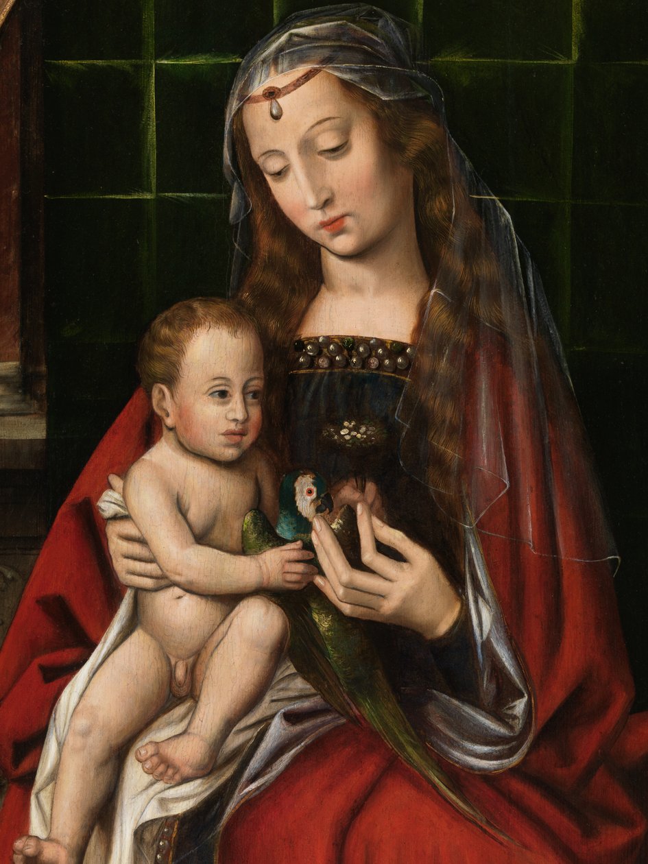 Madonnan yksityiskohta (öljy paneelissa) tekijältä Ambrosius Benson