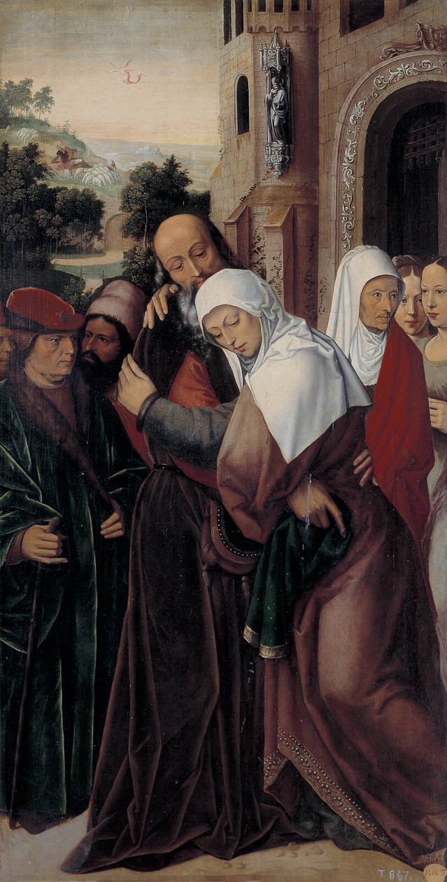 Pyhien Joachim ja Anne tapaaminen Kultaisella portilla tekijältä Ambrosius Benson