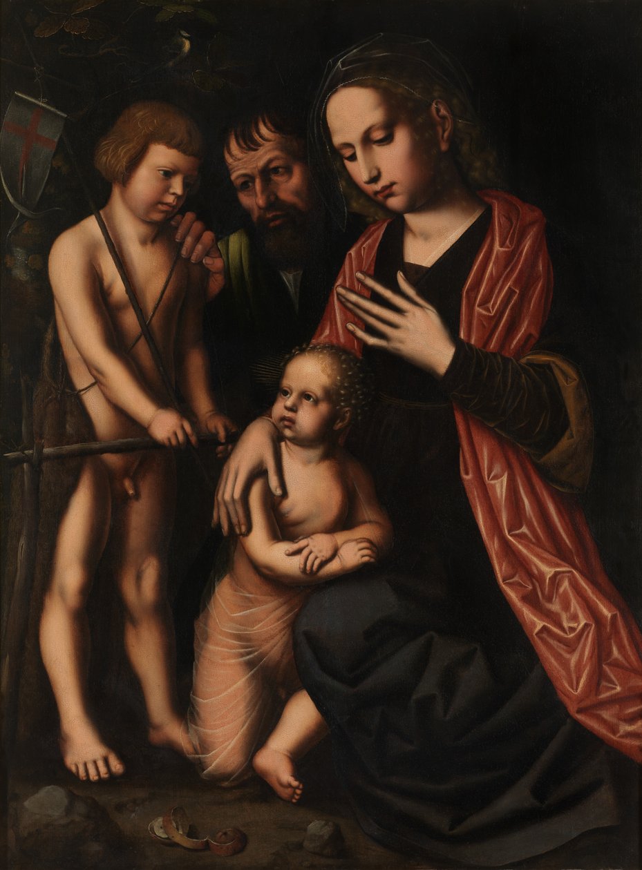 Pyhä perhe ja Pyhä Johannes Kastaja (öljy paneelissa) tekijältä Ambrosius Benson