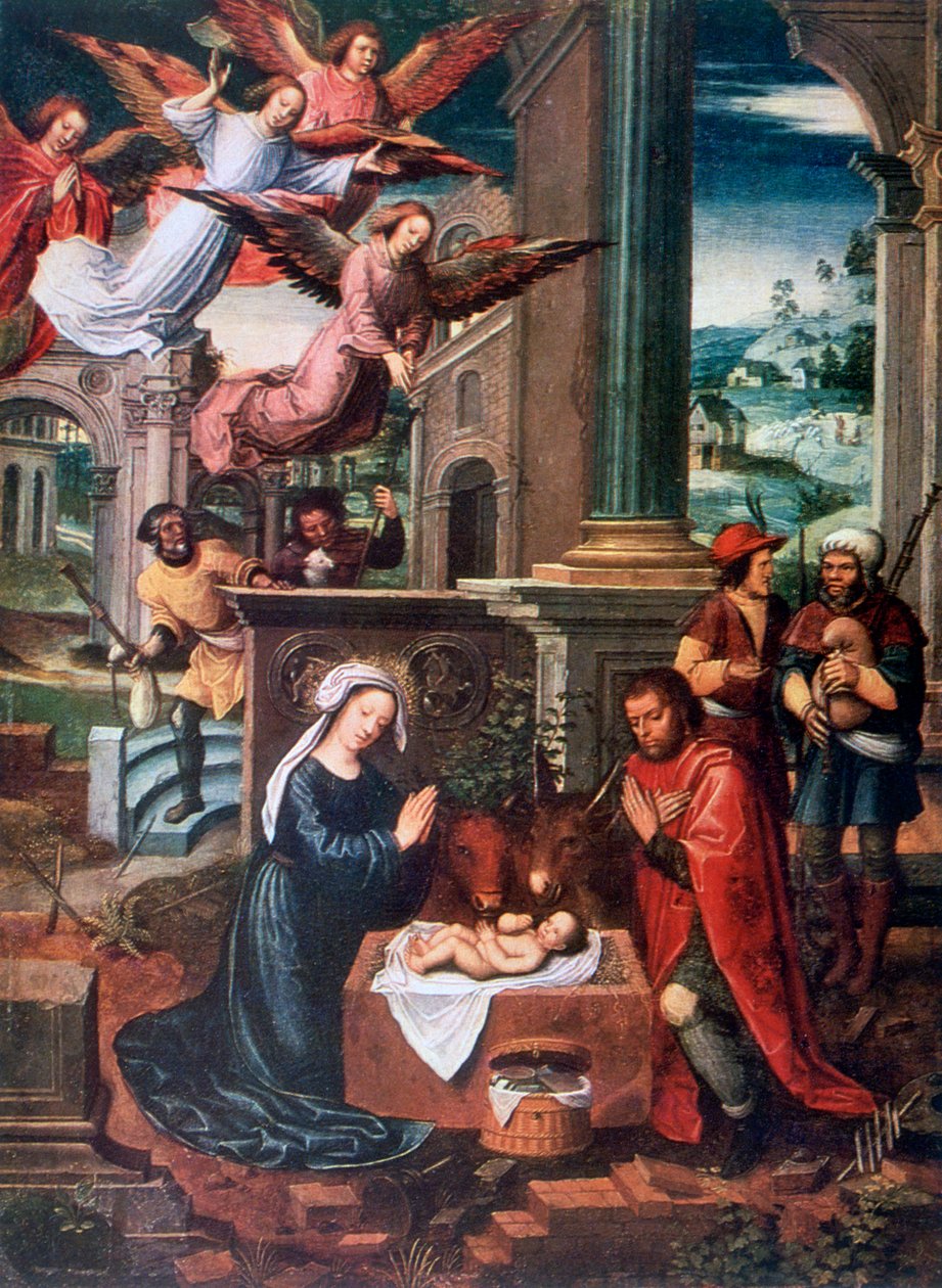 Syntymä, c1500-1550 tekijältä Ambrosius Benson