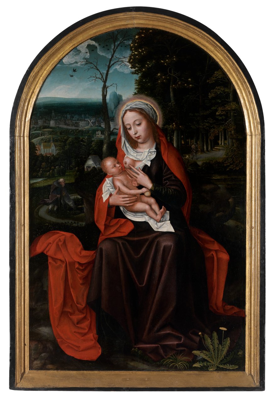 The Rest on the Flight to Egypt (öljy paneelissa) tekijältä Ambrosius Benson