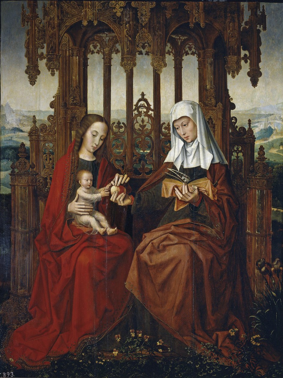 Neitsyt ja lapsi Pyhän Annan kanssa, noin 1528 tekijältä Ambrosius Benson
