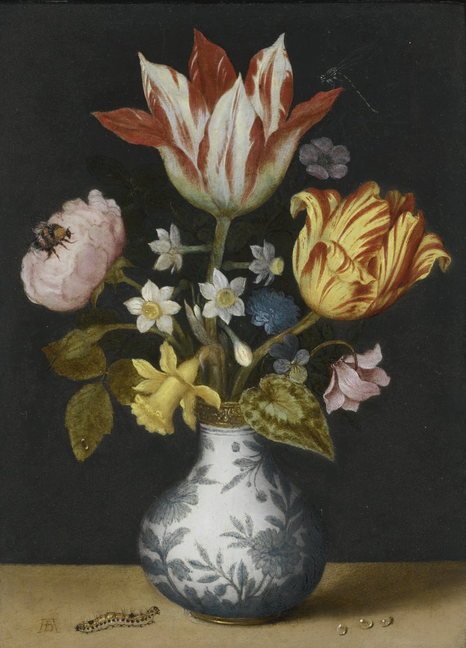 Kukkien asetelma Wan-Li-maljakossa tekijältä Ambrosius Bosschaert the Elder