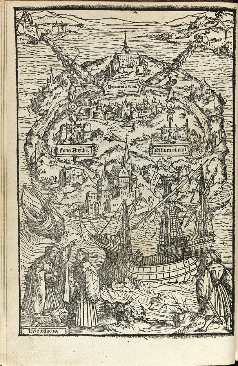 Thomas Moren utopia, 1518 tekijältä Ambrosius Holbein