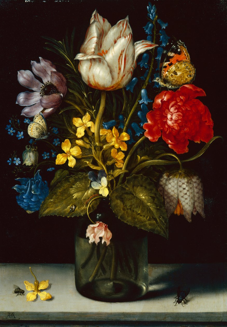 Kukkakimppu (öljy kuparille) tekijältä Ambrosius the Elder Bosschaert