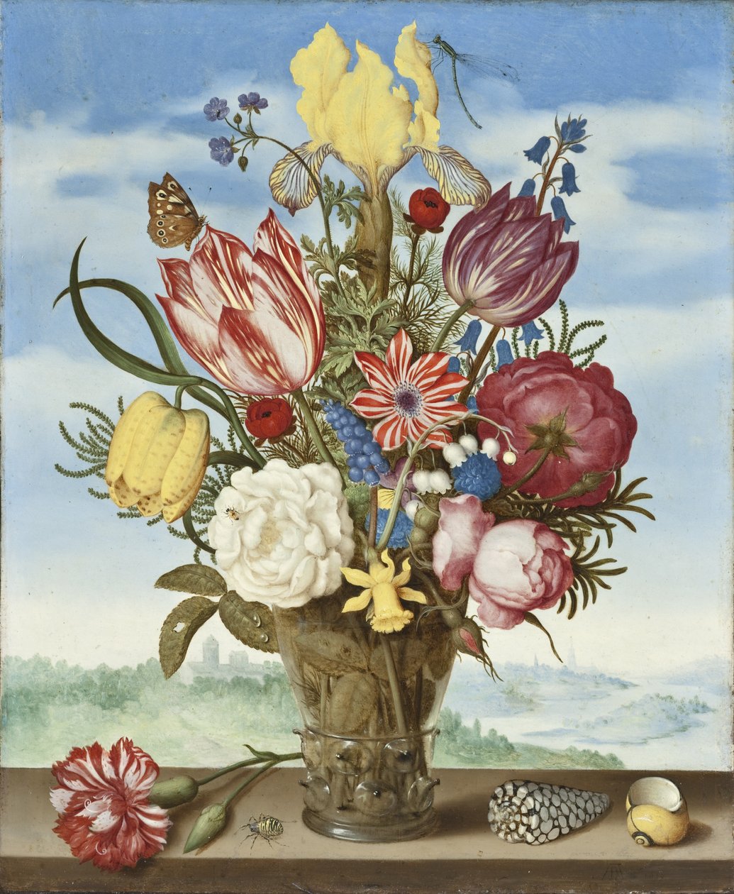 Kukkakimppu reunalla tekijältä Ambrosius the Elder Bosschaert