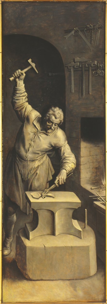 Pyhä Eligius työpajassaan (öljy paneelissa) tekijältä Ambrosius the Elder Francken or Franck