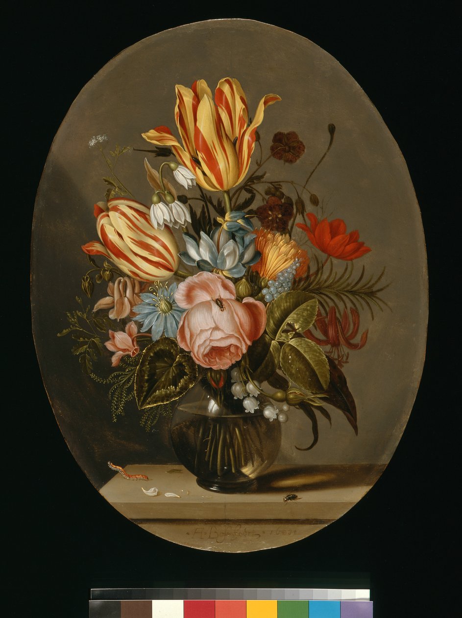 Maljakko kukkia, n. 1633 (öljy kankaalle) tekijältä Ambrosius the Younger Bosschaert