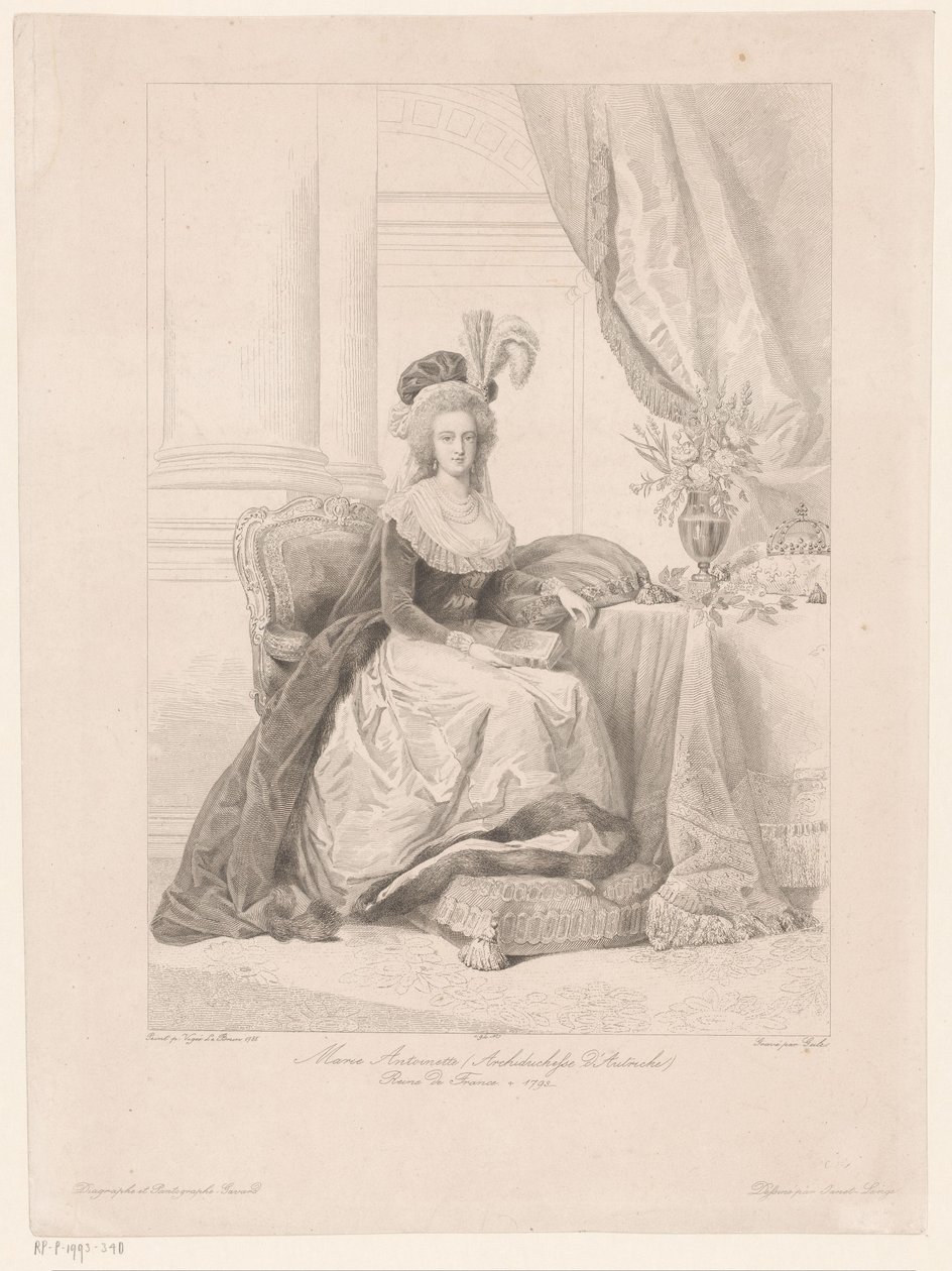 Muotokuva Ranskan kuningattaresta Marie Antoinettesta tekijältä Amédée Félix Barthélemy Geille