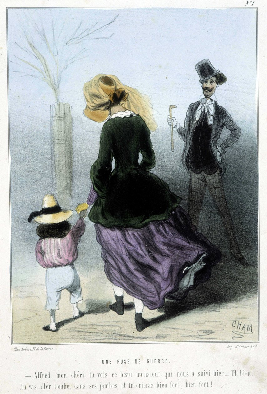 Sodan juoni - Chamin "" Madeleines" -kirjassa, v.1870-1880 tekijältä Amédée de Noé