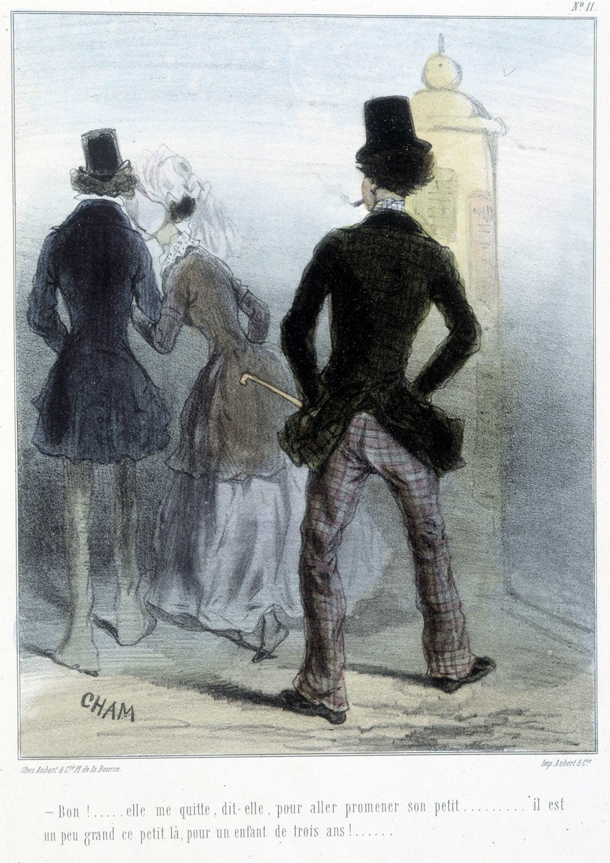 Karikatyyri - Chamin "" Madeleines" -kirjassa, v.1870-1880 tekijältä Amédée de Noé