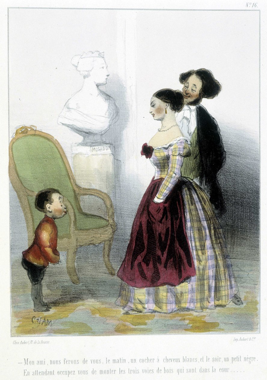 Karikatyyri - Chamin "" Madeleines" -kirjassa, v.1870-1880 tekijältä Amédée de Noé