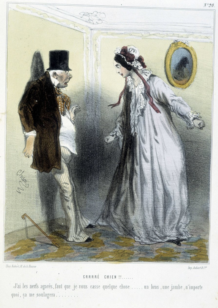 Crrre koira! - Chamin "" Madeleines" -kirjassa, n. 1870-1880 tekijältä Amédée de Noé
