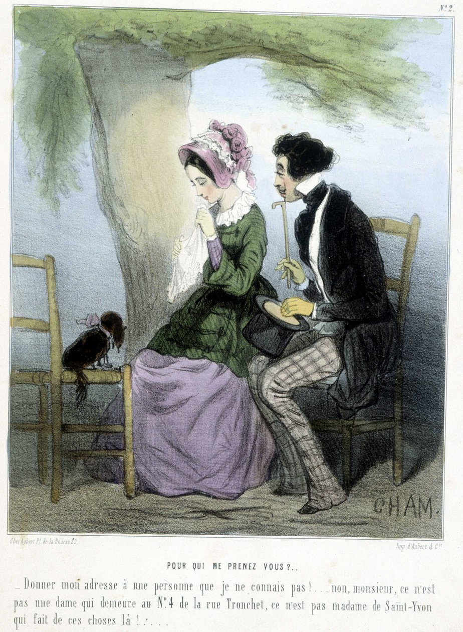 Kuka luulet minun olevan? - Chamin teoksessa Madeleines, v.1870-1880 tekijältä Amédée de Noé