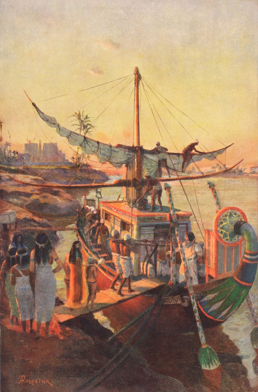 Legenda Stone of Sconen egyptiläisestä alkuperästä, "The Illustrated London News", 1910 tekijältä Amedee Forestier