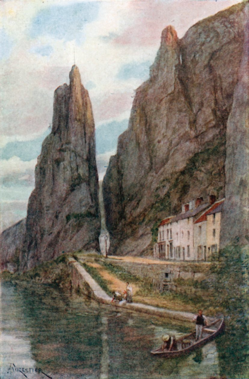 Le Rocher Bayard, Dinant (värilitro) tekijältä Amedee (after) Forestier
