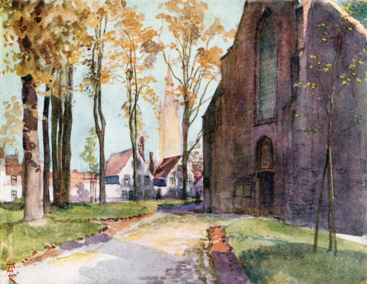 Beguinage, Brugge (värilitro) tekijältä Amedee (after) Forestier