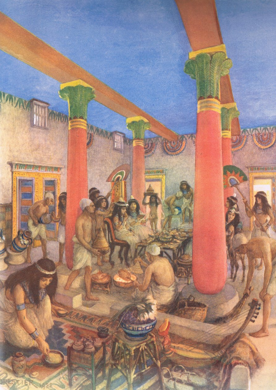 Kotielämää Egyptissä, MacMillanin koulujulisteista, n. 1950-60-luvut tekijältä Amedee Forestier