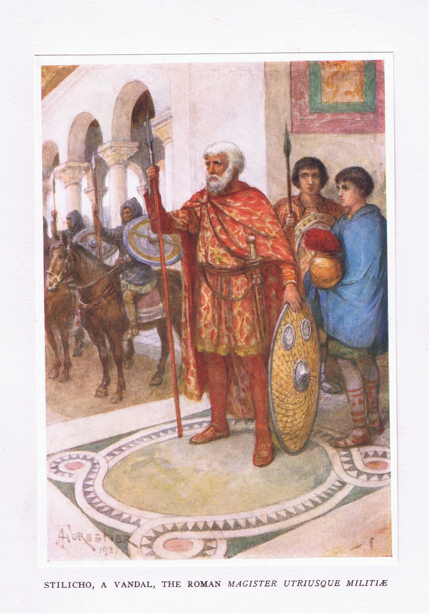 Stiiko, vandaali, The Roman Magister Utriusque Militiae, kuvitus teoksesta The Roman Soldier, 1928 tekijältä Amedee Forestier