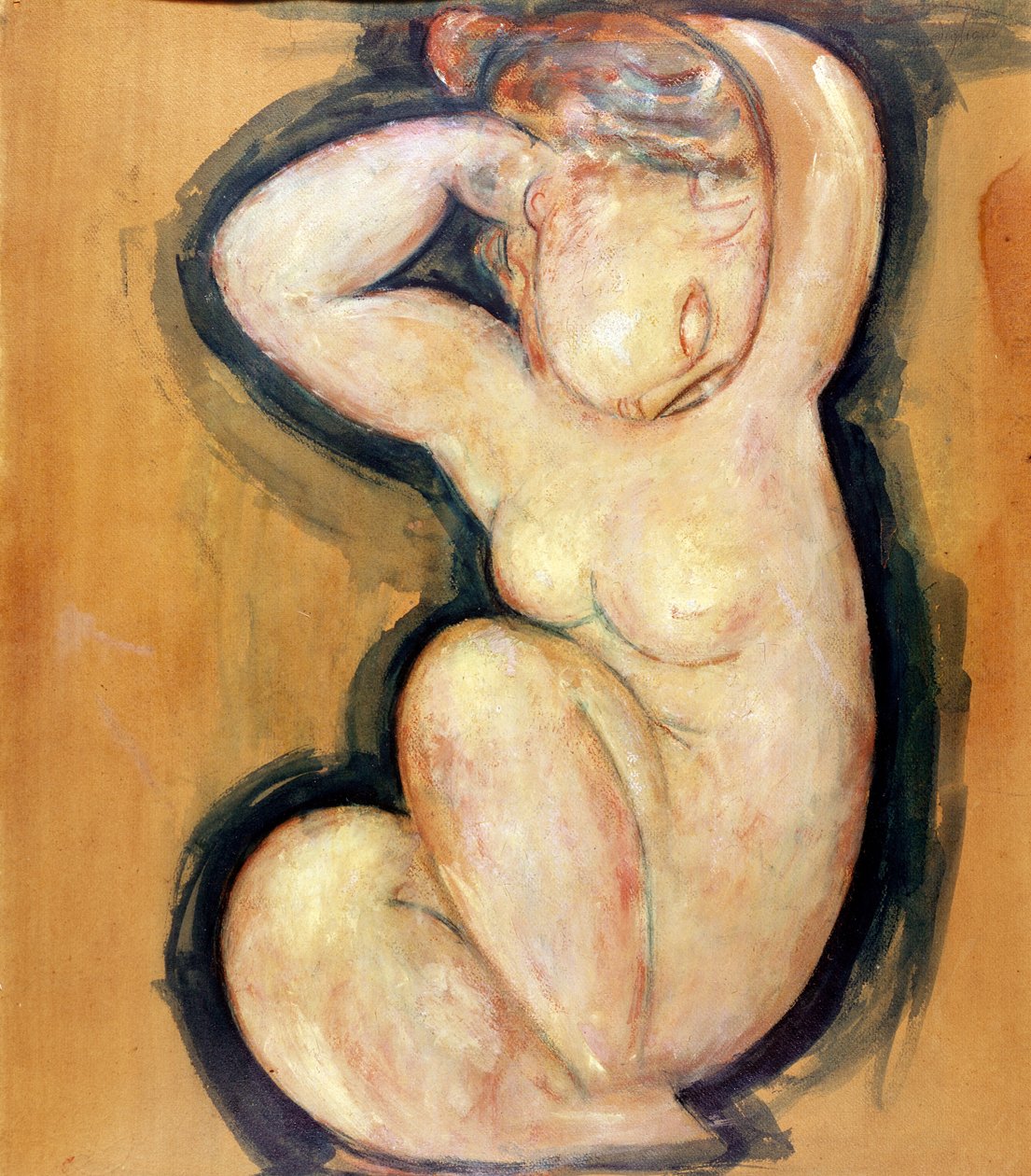 Caryatid, n. 1913-14 (öljy pahville) tekijältä Amedeo Modigliani