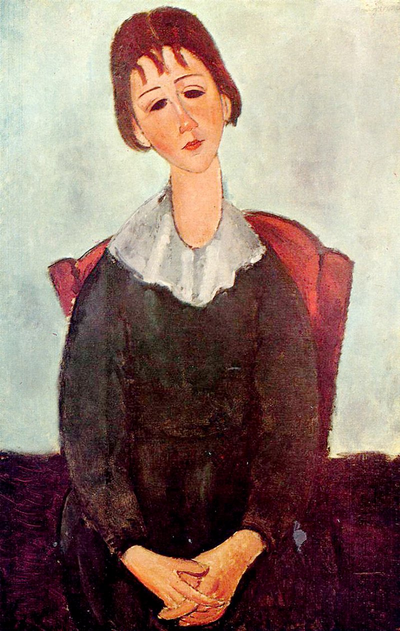 Tyttö mustassa, 1918 tekijältä Amedeo Modigliani