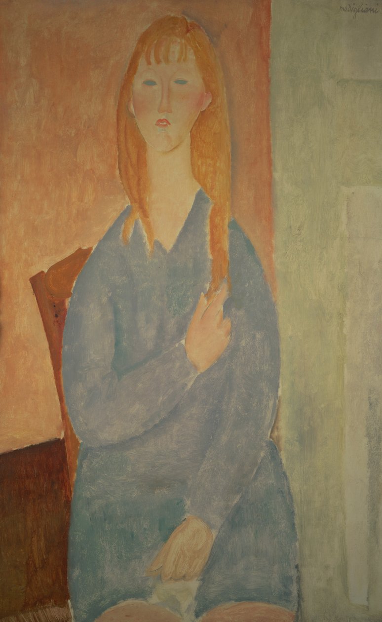 Tyttö sinisessä mekossa tekijältä Amedeo Modigliani