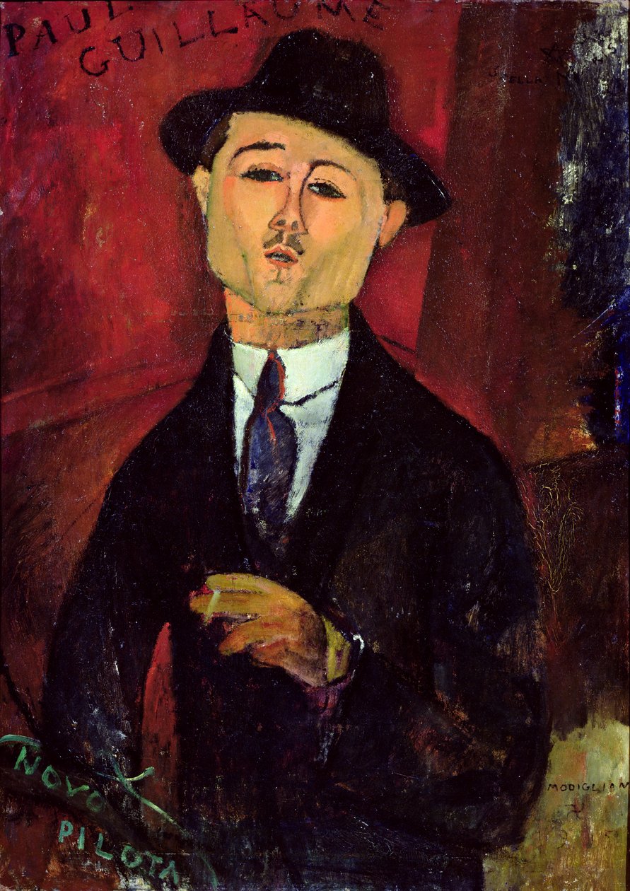 Paul Guillaume (1893-1934) Uusi Pilota, 1915 (öljy pahville) tekijältä Amedeo Modigliani