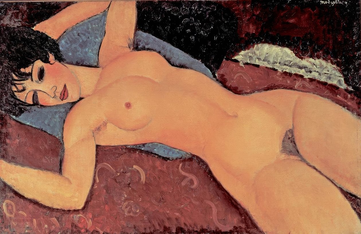 Roter Frauenakt tekijältä Amedeo Modigliani