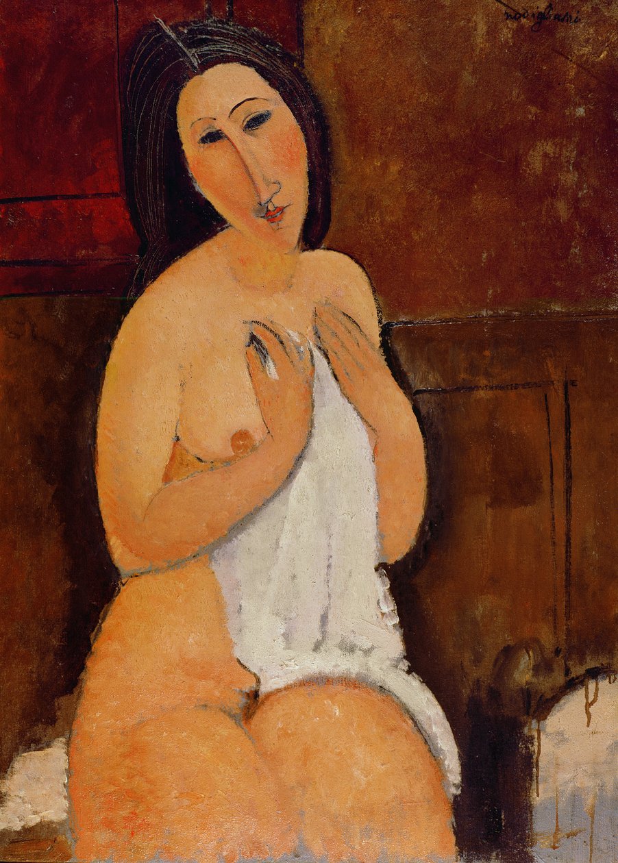 Istuva alasti paidan kanssa tekijältä Amedeo Modigliani