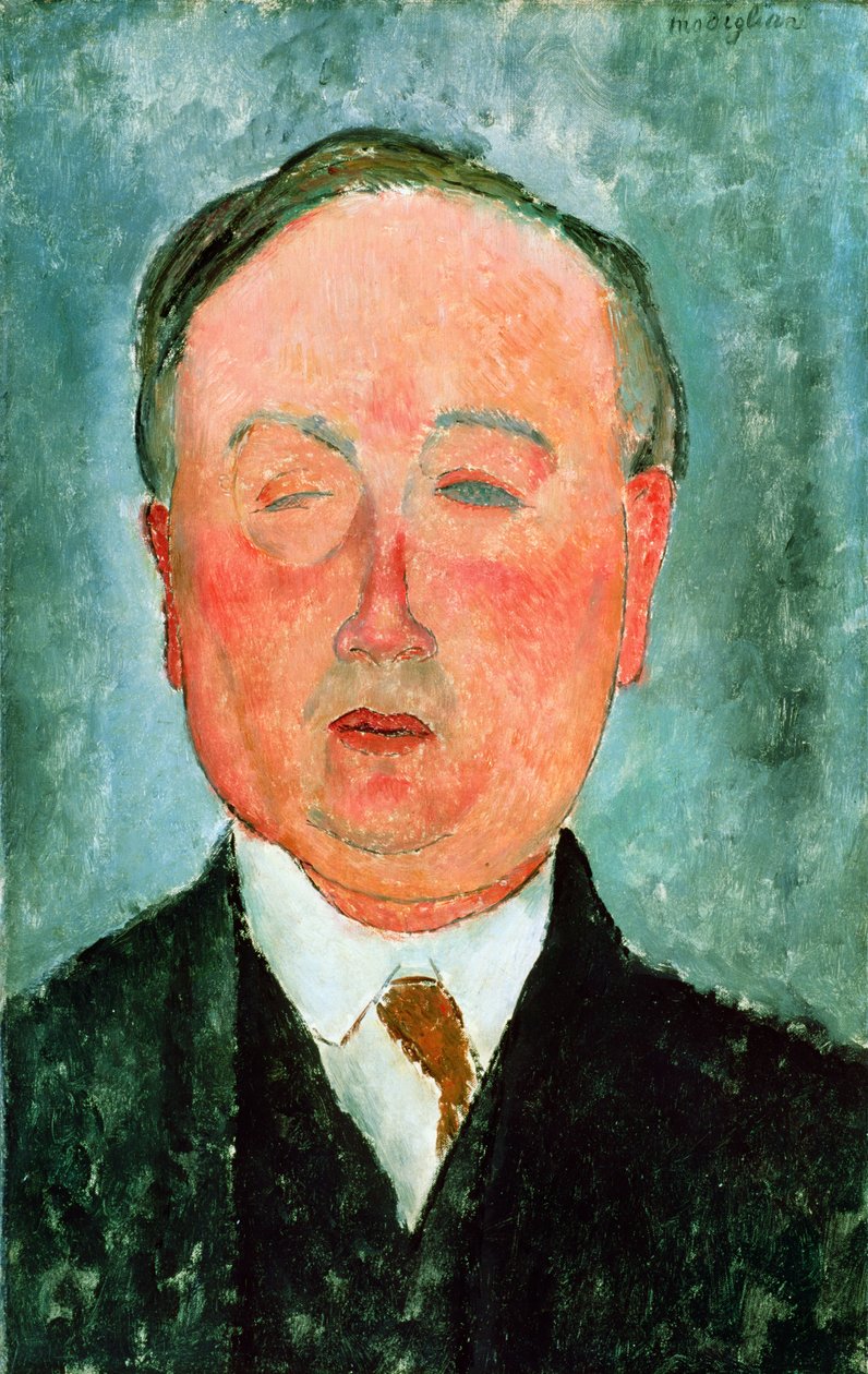 Mies monoklin kanssa, sanotaan olevan Bidou, n. 1918-1919 tekijältä Amedeo Modigliani