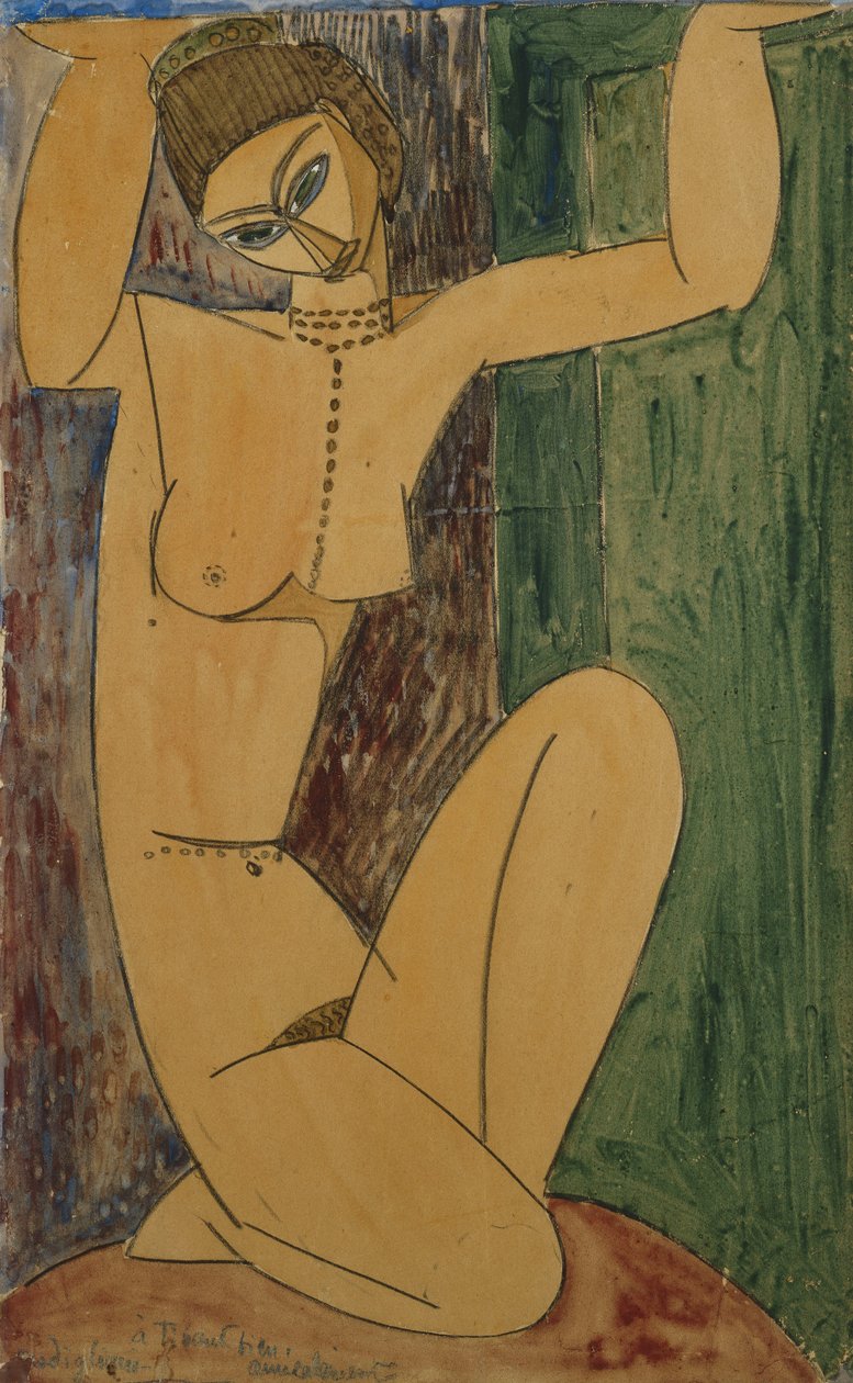 karyatidit; Cariatide, 1913 tekijältä Amedeo Modigliani