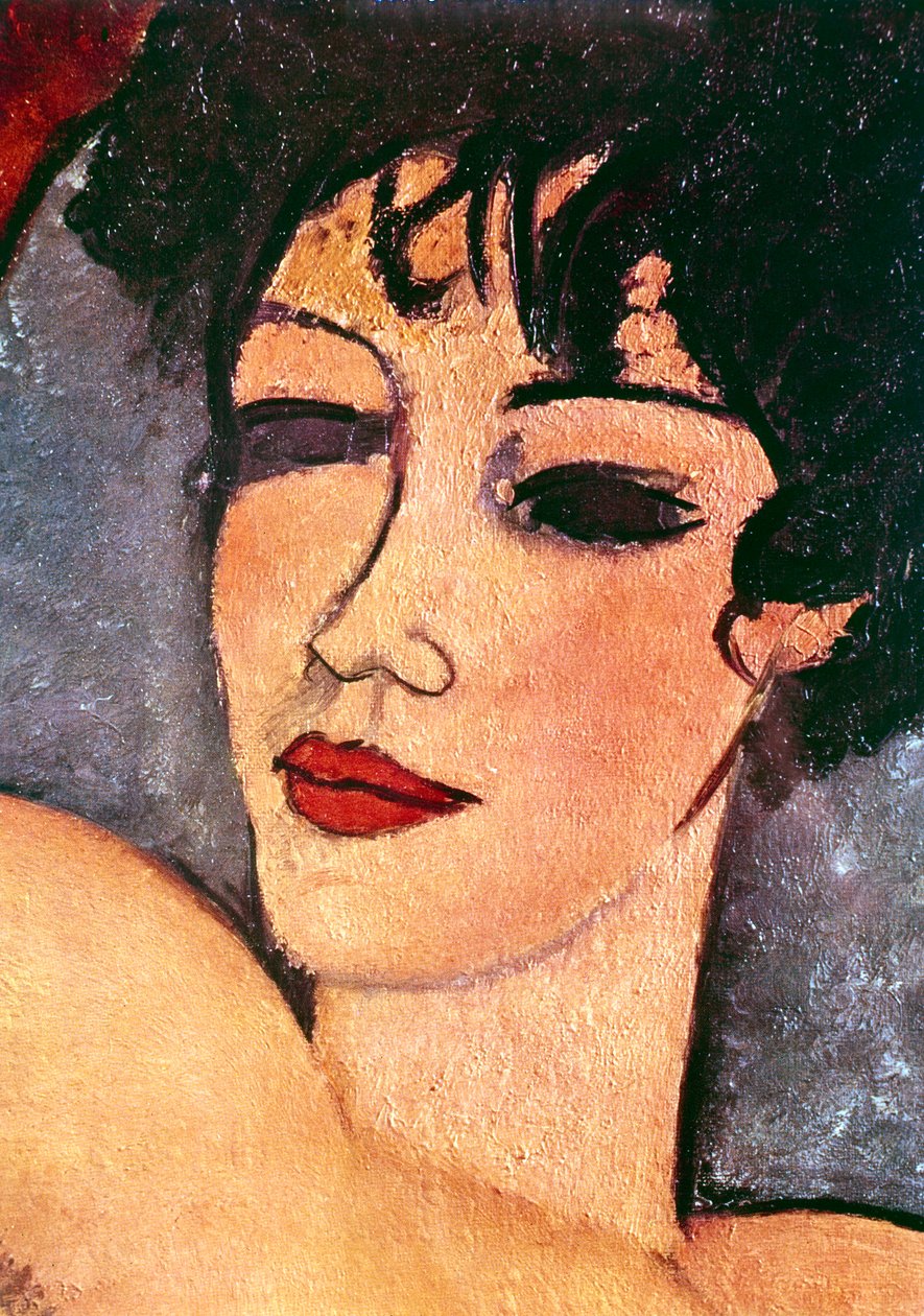 Yksityiskohta nukkuvasta alastonkuvasta, vuodelta 1917 tekijältä Amedeo Modigliani