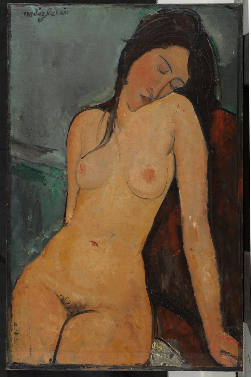 Naisen alastonkuva, n. 1916 (öljy kankaalle) tekijältä Amedeo Modigliani