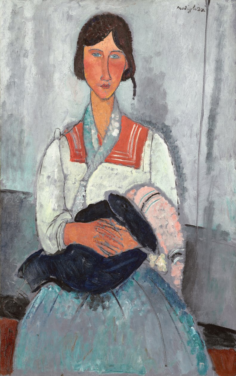Mustalainen nainen vauvan kanssa tekijältä Amedeo Modigliani