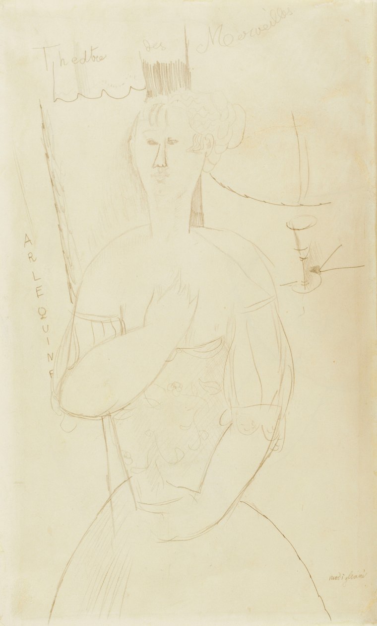 Harlekiini, n. 1915 tekijältä Amedeo Modigliani