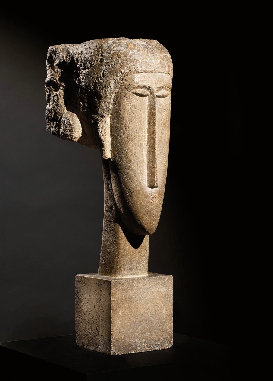 Pää, 1910-12 tekijältä Amedeo Modigliani
