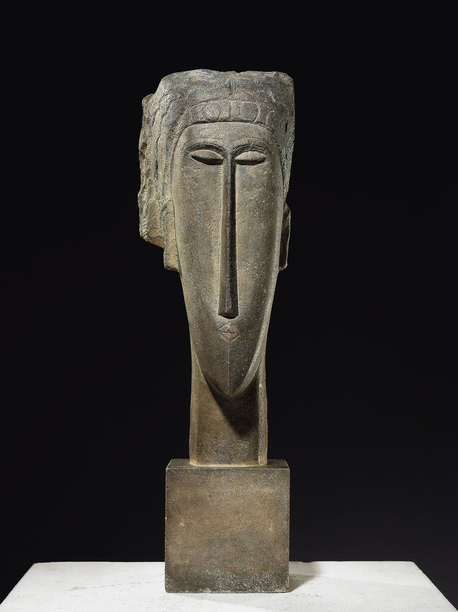 Pää, 1910-12 tekijältä Amedeo Modigliani