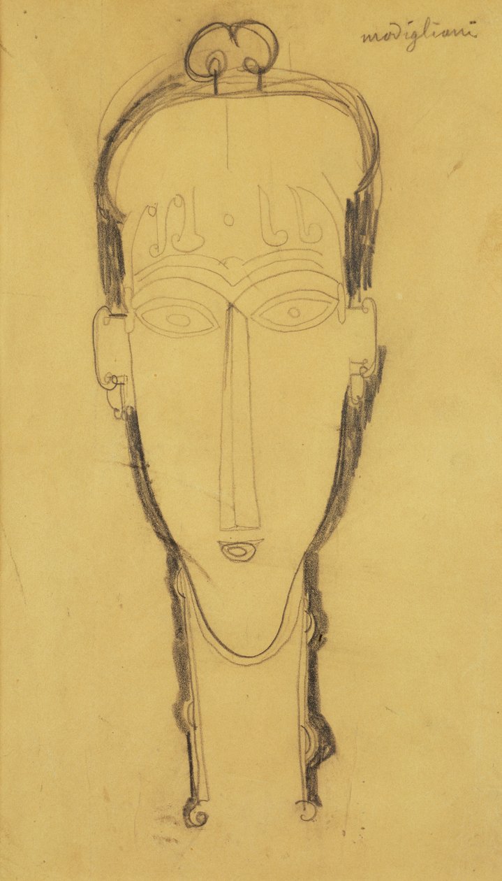 Karyatidin johtaja pääpuvussa, 1911 tekijältä Amedeo Modigliani