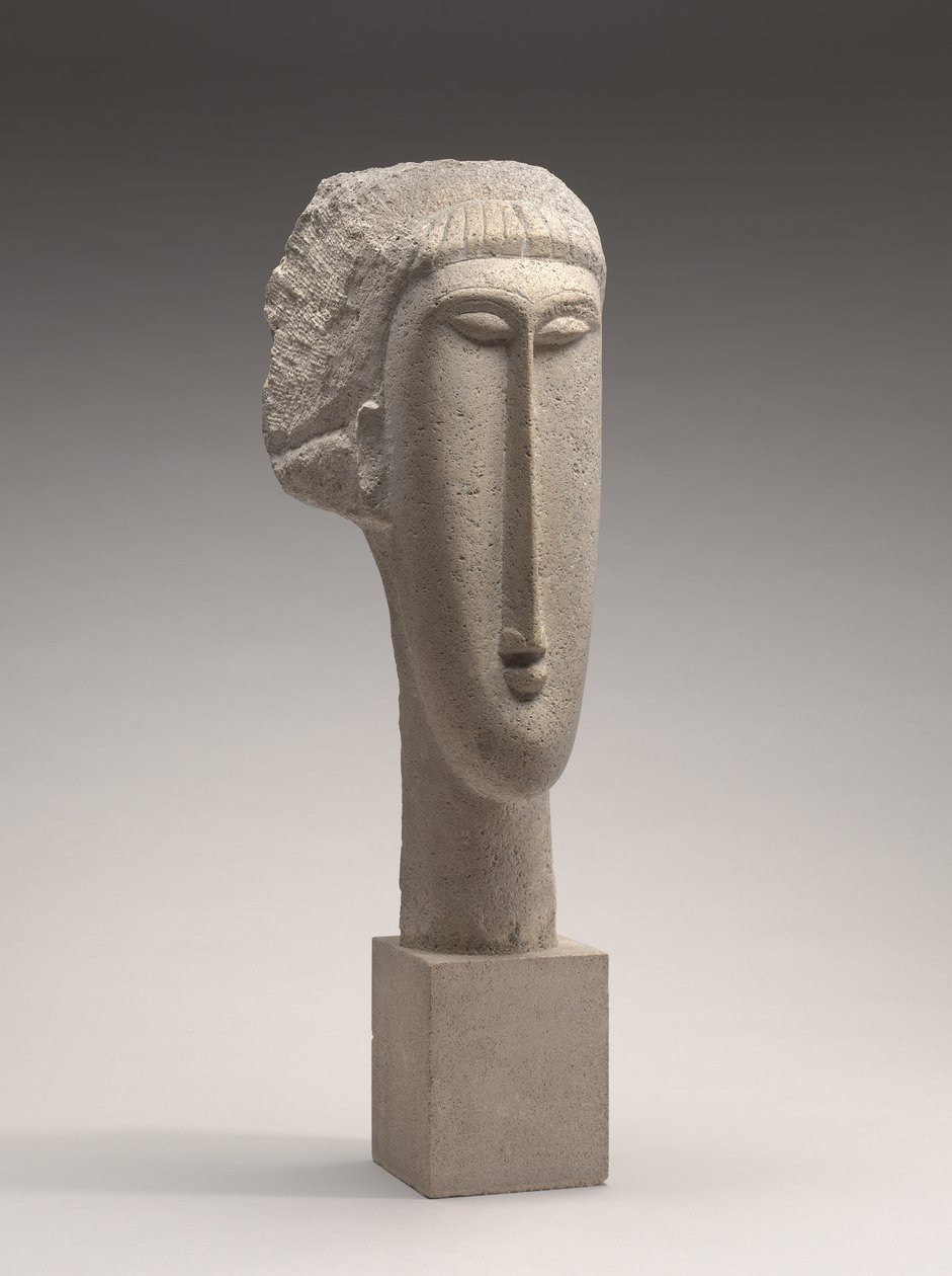 Naisen pää, noin 1910-1911 (kalkkikivi) tekijältä Amedeo Modigliani