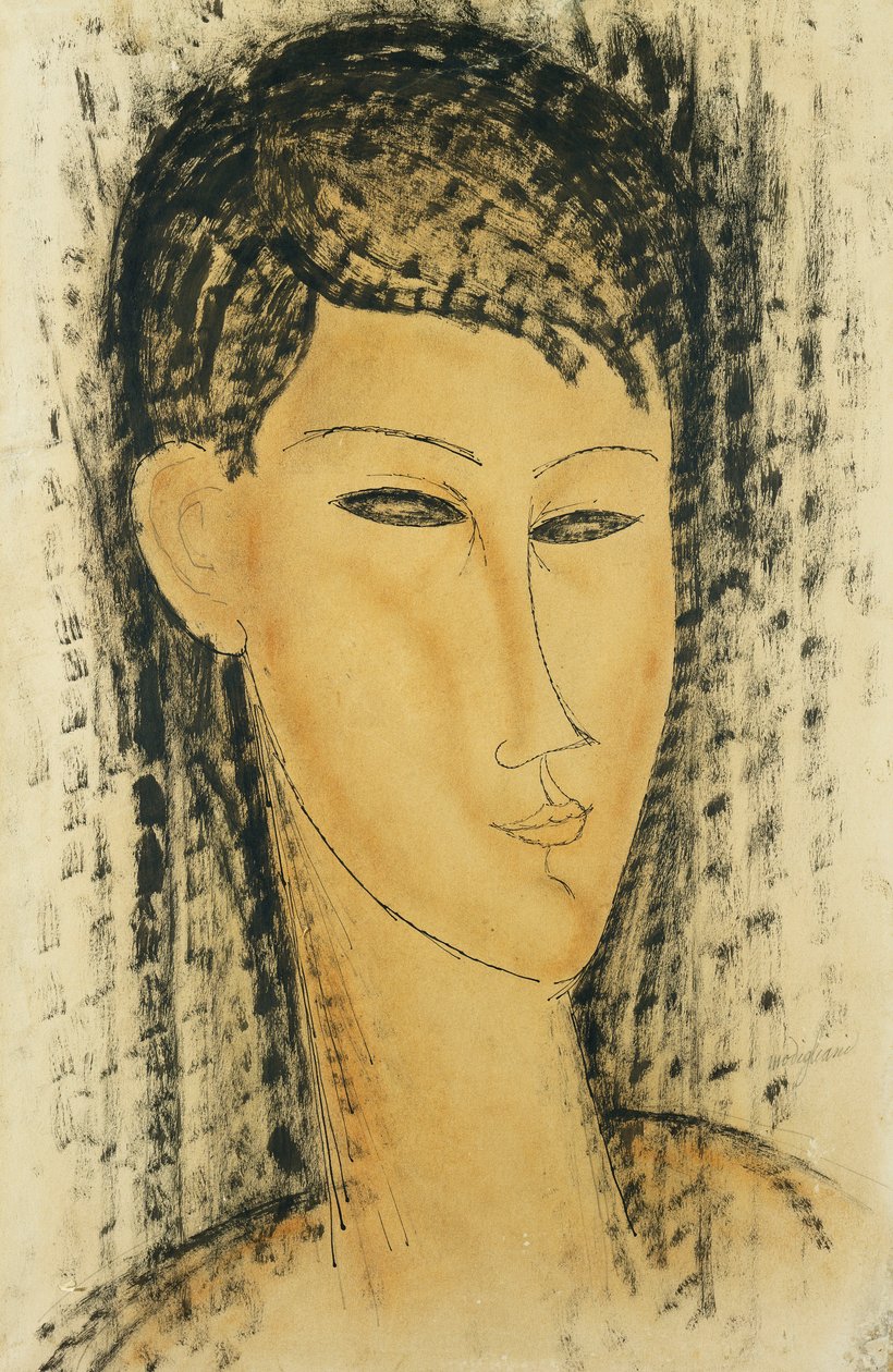 Nuorten Naisten johtaja; Nuoren naisen johtaja, 1914 tekijältä Amedeo Modigliani