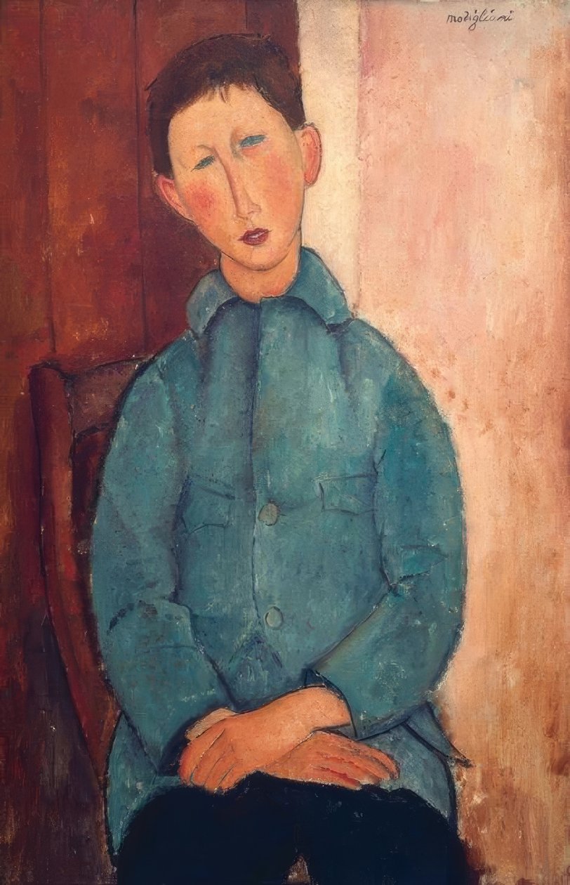 Poika sinisessä takissa tekijältä Amedeo Modigliani