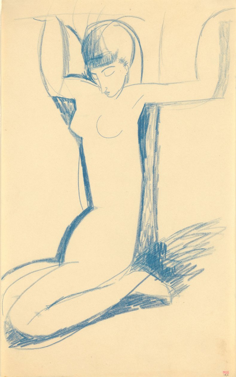 Polvistuva sininen karyatidi (Anna Akmatova tekijältä Amedeo Modigliani