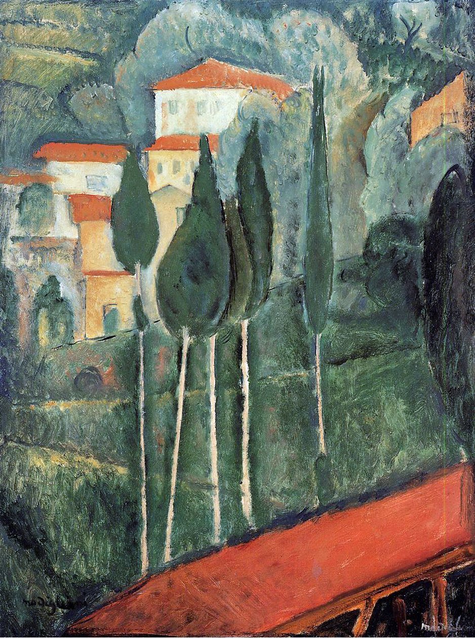 Maisema, Etelä-Ranska tekijältä Amedeo Modigliani