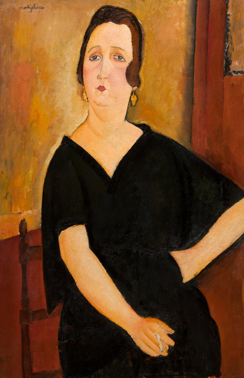 Madame Amédée (nainen savukkeella) 1918 (öljy kankaalle) tekijältä Amedeo Modigliani
