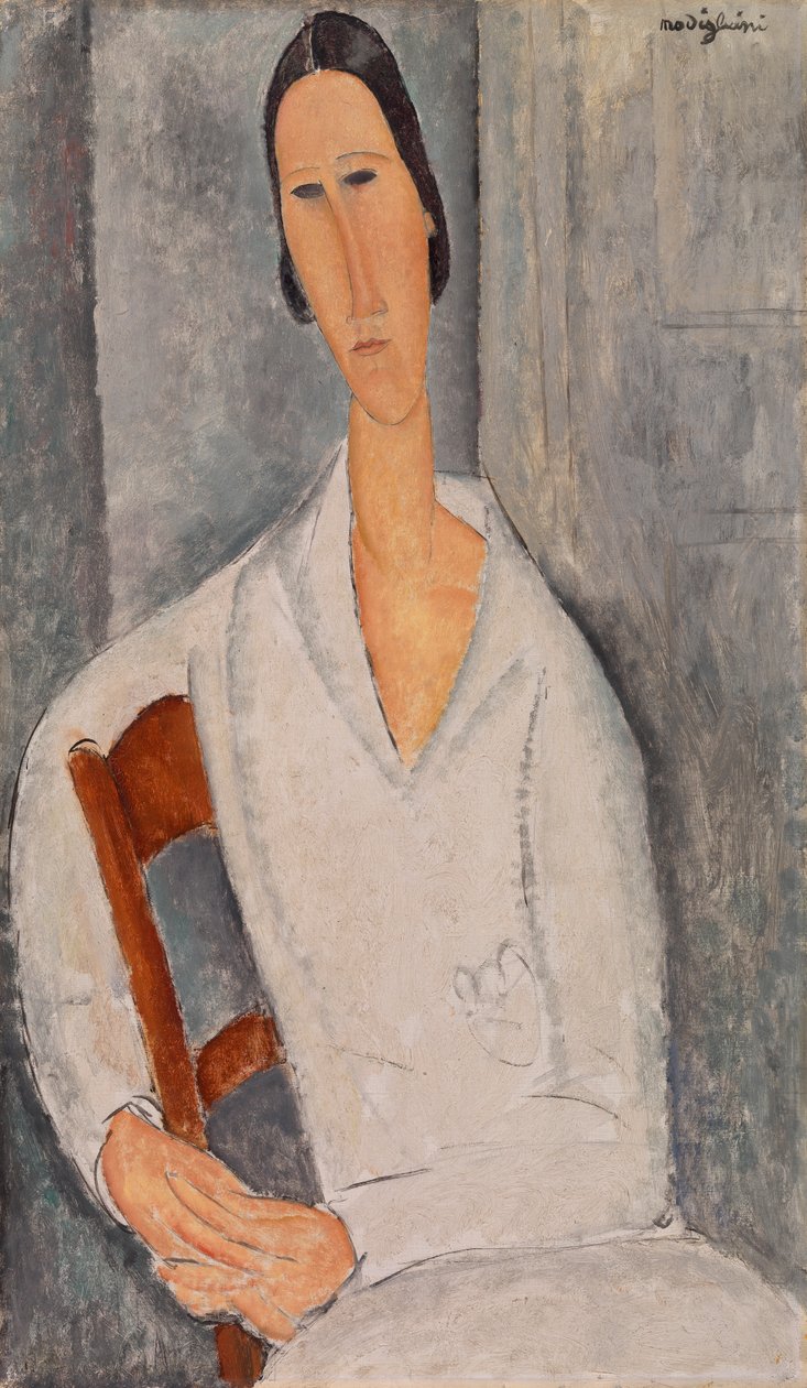 Madame Hanka Zborowska nojaa tuoliin tekijältä Amedeo Modigliani