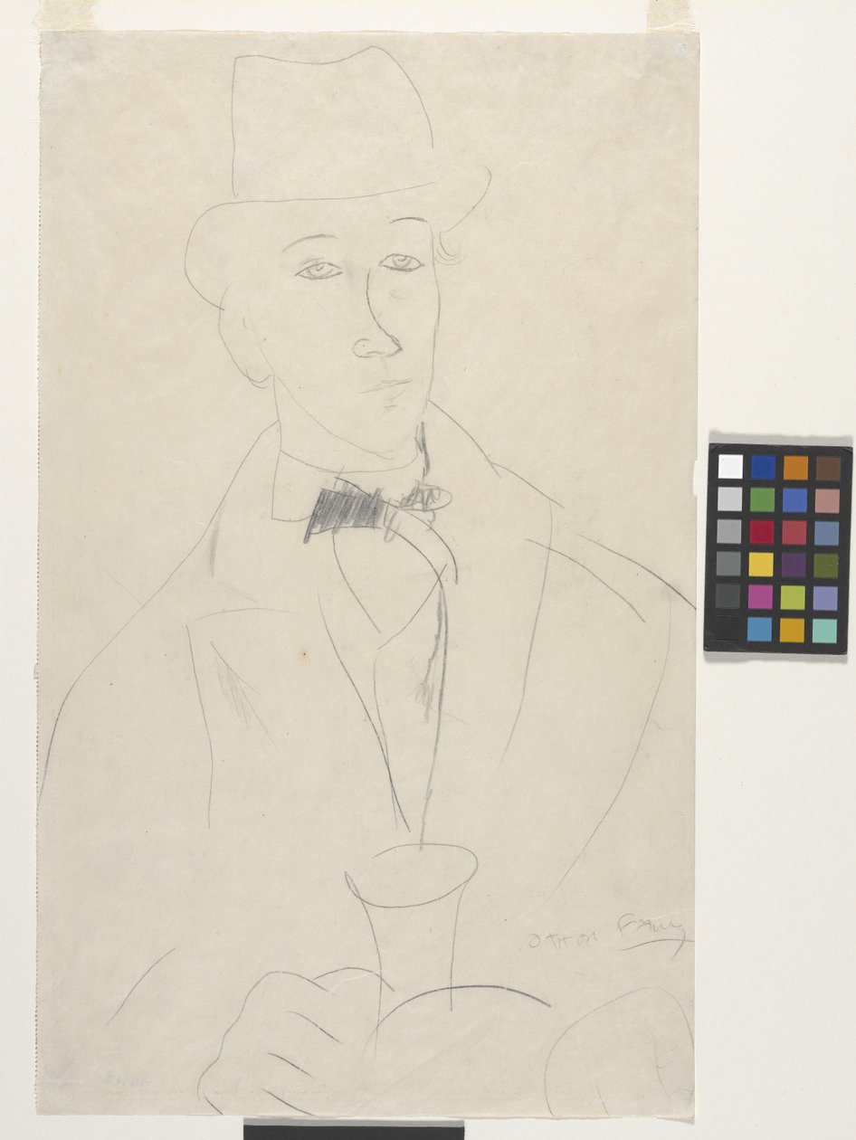 Taiteilijan muotokuva, Othon Friesz (kynä valkoisella paperilla) tekijältä Amedeo Modigliani