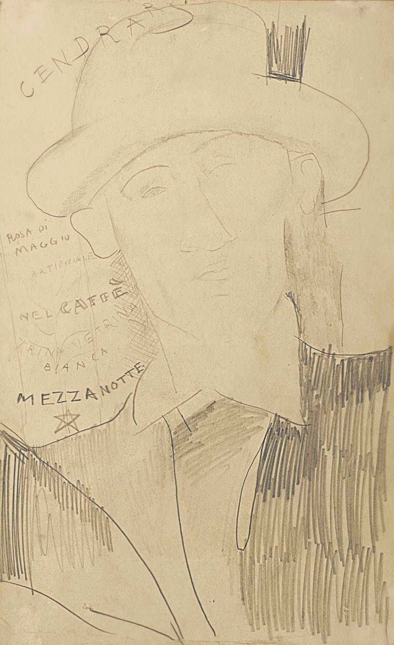 Blaise Cendrarsin muotokuva, n. 1916-1918 tekijältä Amedeo Modigliani